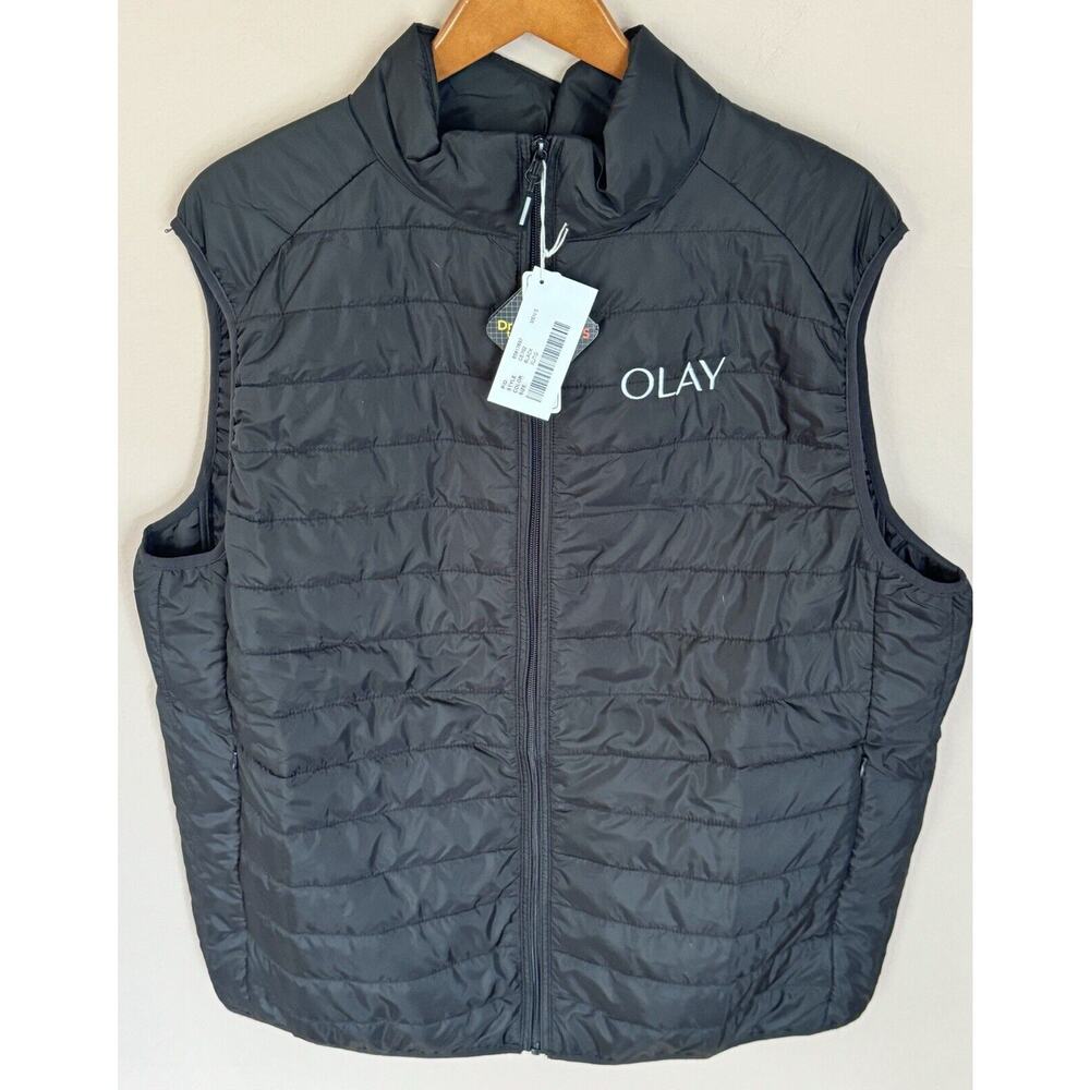 Core 365 XLT Prevail Packable Puffer Vest Black Embroidered With Olay